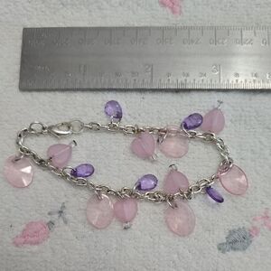 Pink And Purple Charm Bracelet
